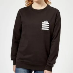 Image of Looney Tunes Taz Stripes Pocket Print Womens Sweatshirt - Black