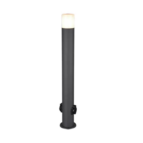 Image of Hoosic Modern 80cm Outdoor Bollard with Plug Anthracite IP44