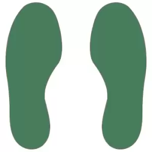 Image of PVC floor markings, feet, 25 right / 25 left, pack of 50, green