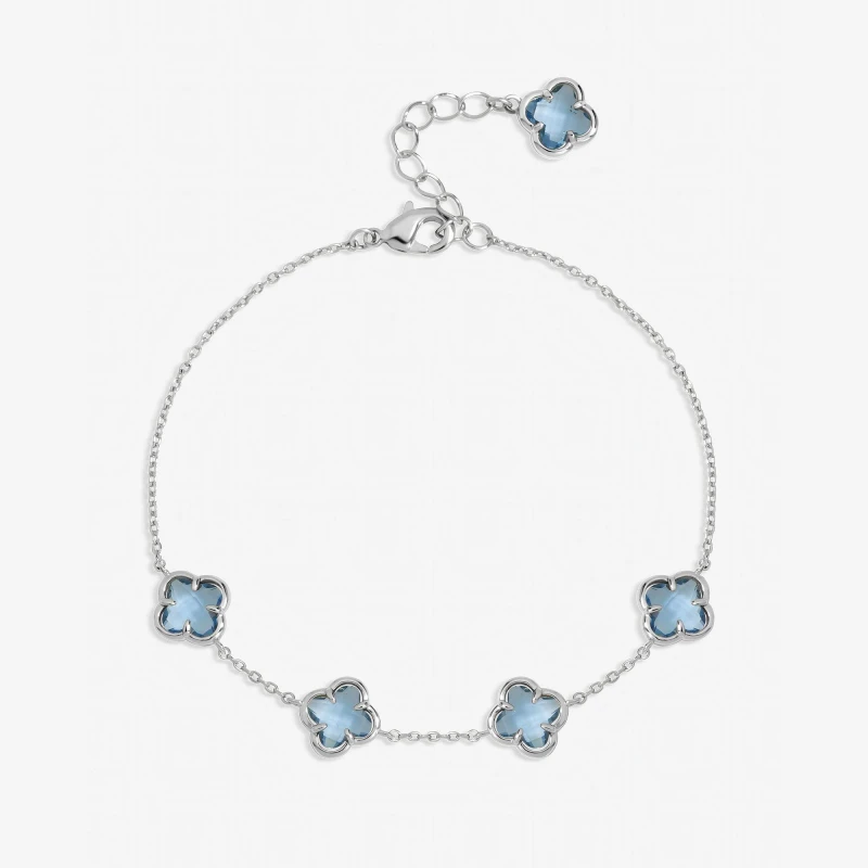 Image of Inicio Sterling Silver Clover Bracelet - Gift Pouch Chain Bracelets One Size Silver 40055911000