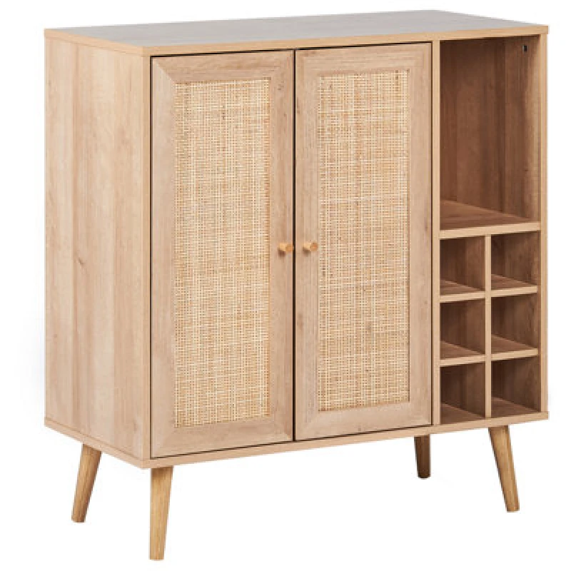 Image of Beliani Wine Cabinet Paget Light Brown
