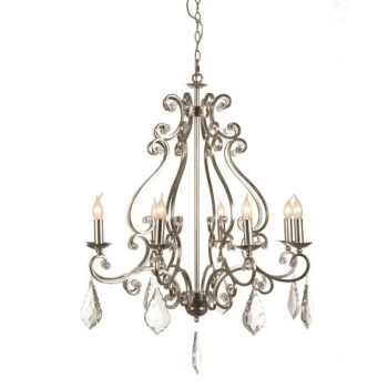 image of Linea Verdace Lighting - Linea Verdace Barozzi Multi Arm Chandeliers Brushed Silver