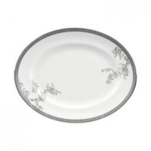 image of Wedgwood Vera Wang Lace Platinum Large Oval Dish 39cm