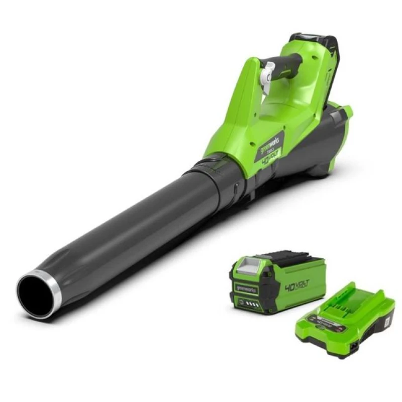 Image of Greenworks GD40ABII 40v Cordless Axial Leaf Blower GD40ABIIK2X Batteries: 1 x 2ah Li-ion