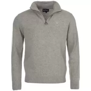 Image of Barbour Essential Lambswool Half Zip Jumper Light Grey Marl XL