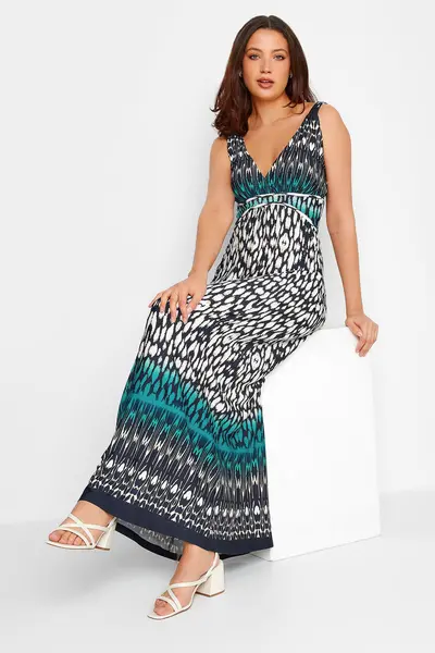 image of Long Tall Sally Tall Printed Maxi Dress Blue