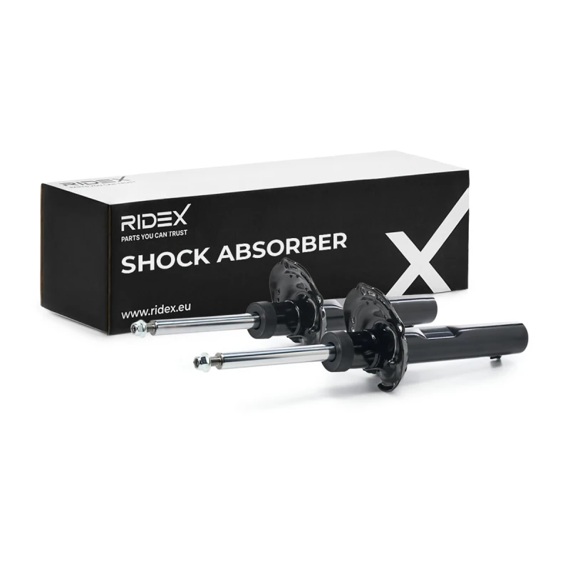 Image of RIDEX 854S20207 Shock absorber Front Axle, Gas Pressure, Twin-Tube, Suspension Strut, Bottom Plate Shock Absorber (854)