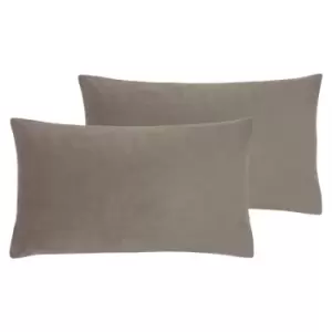 Image of Evans Lichfield Sunningdale Twin Pack Polyester Filled Cushions Mink 30 x 50cm