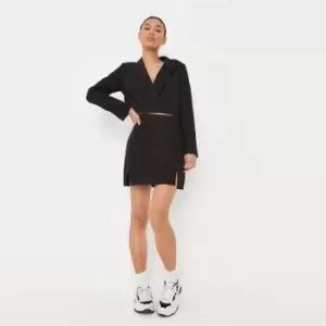 image of Missguided Tailored Double Split Mini Skirt - Black