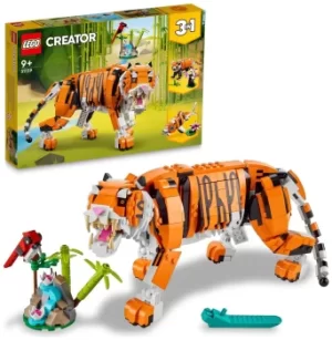 image of LEGO Creator 3 in 1 Majestic Tiger Animal Building Toy 31129