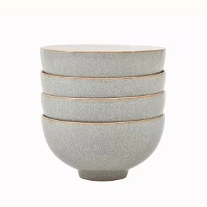 Image of Denby Elements Light Grey 4 Piece Rice Bowl Set