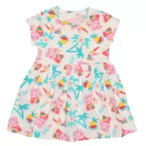 Image of Peppa Pig Girls Flamingo Dress (18-24 Months) (White/Blue/Pink)