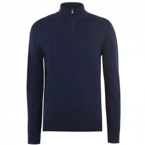 image of Hackett Hackett Cotton Half Zip Jumper - Navy595