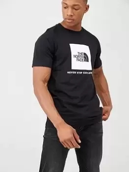 Image of The North Face Short Sleeve Raglan Redbox T-Shirt - Black Size M Men