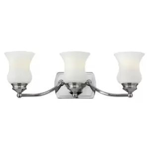 Image of IP44 3 Bulb Wall Light Bell Shaped Uplighter Polished Chrome LED G9 3.5W