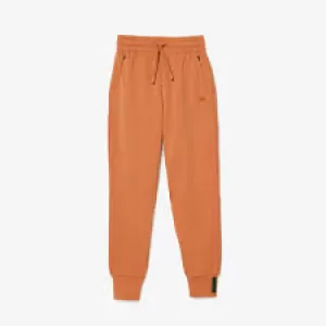 image of Womens Lacoste Two-Ply Pique Trackpants Size 10 Orange