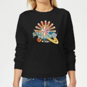Image of Captain Marvel Star Power Womens Sweatshirt - Black
