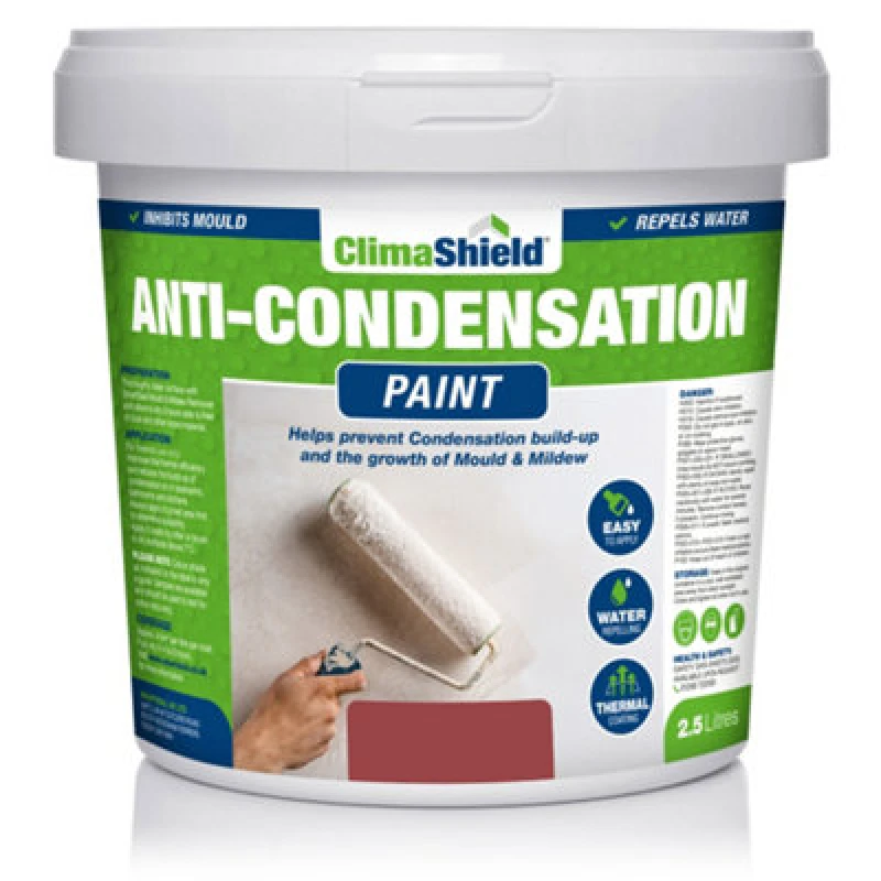 Image of Smartseal Anti-Condensation Paint, Brick Red (5L) Bathroom, Kitchen, Bedroom Walls, Ceilings, Stop Moisture & Condensation