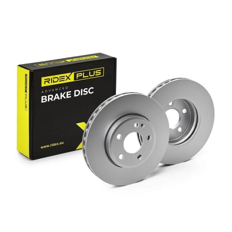 Image of RIDEX PLUS 82B1172P Brake disc Front Axle, Vented, Grey Cast Iron, Coated, High-carbon, without bolts/screws Grey Cast Iron Brake Disc (82)