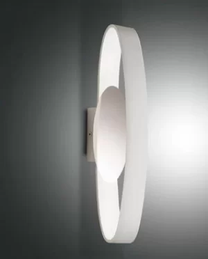Image of Gaby Integrated LED Wall Light White Glass, IP44
