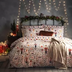 Image of Nutcracker Seasonal Reversible Duvet Cover Set, Multi, Double - Furn