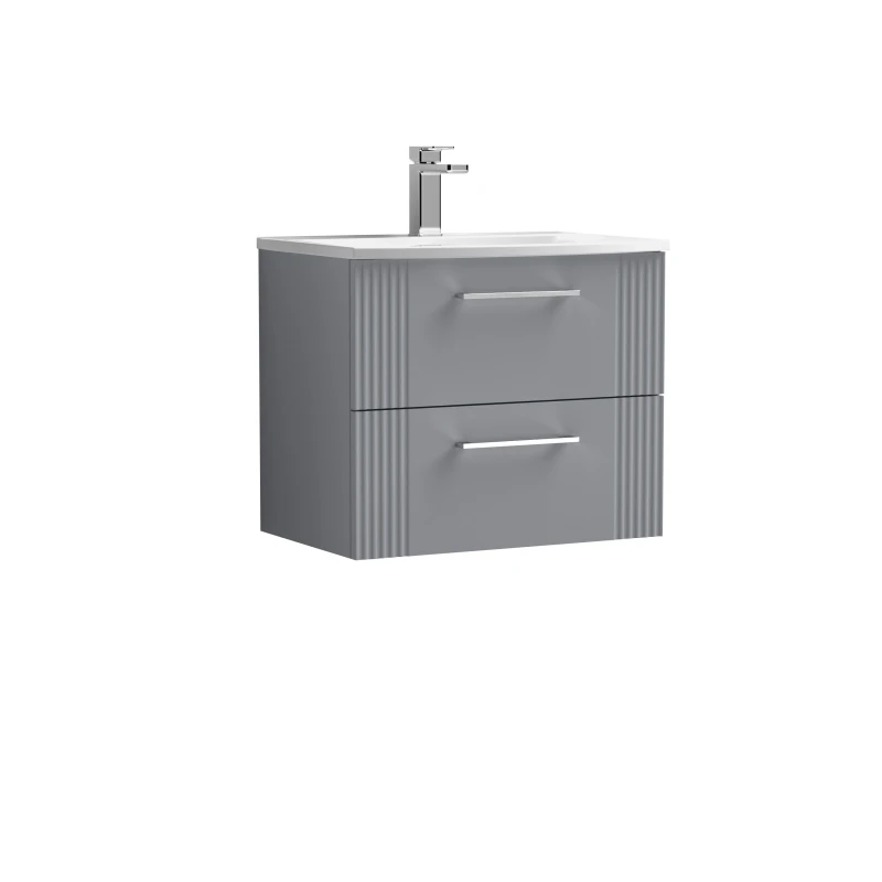 Image of Balterley 2 Drawer Wall Hung Vanity Unit with Curved Basin Grey 1200mm Grey