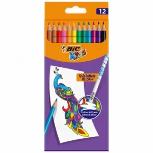 Image of BiC Evolution Illusion Erasable Colouring Pencils Pack of 12