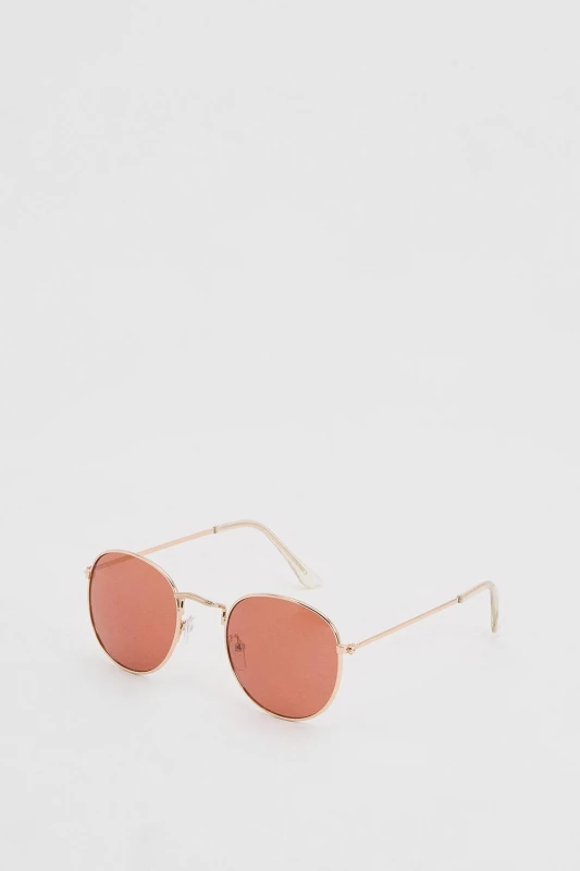 Image of Burton Burton Men Gold Metal Round Sunglasses Gold One Size Male 5045775596636