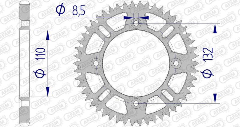 Image of AFAM Aluminium Ultra-Light Self-Cleaning Rear Sprocket 72102 - 428