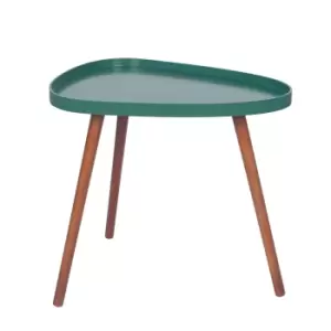 Image of Ettore Dark Pine Lipped Teardrop Matt Finish Side Table Forest Green