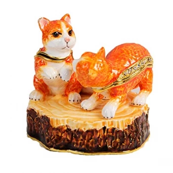 Image of Treasured Trinkets - 2 Tabby Cats on Log