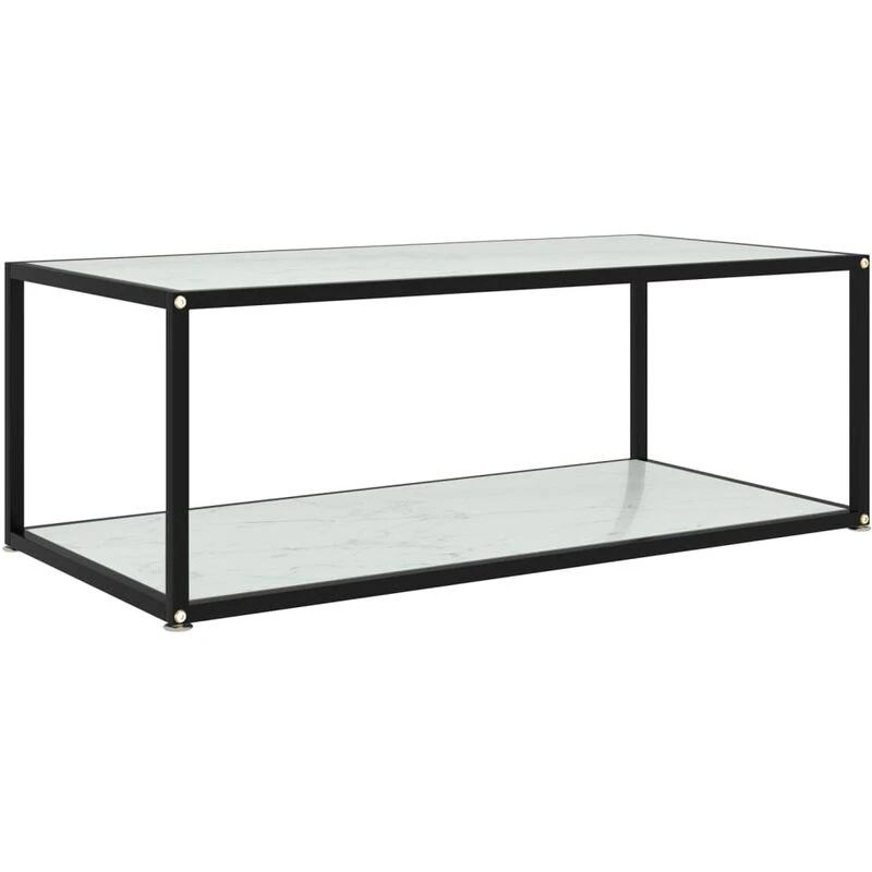 Image of Vidaxl Coffee Table White 100X50X35cm Tempered Glass, White 322899