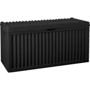 image of 336L Large Outdoor Patio Garden Deck Plastic Storage Box Container Chest Wheels - 4400820 - Black - Idooka