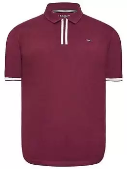 image of BadRhino Winsor Jersey Zip Polo - Red, Size 3XL, Men