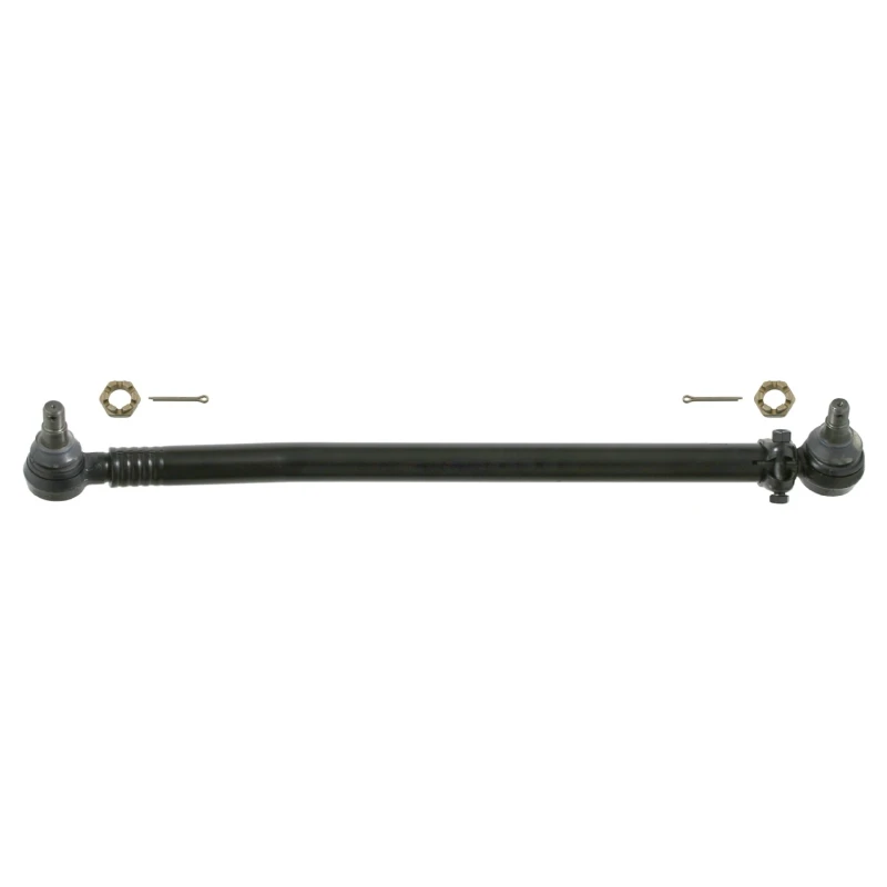 Image of FEBI BILSTEIN 26749 Centre Rod Assembly Front Axle, with castellated nut and split pins, OE Turbo NEW Centre Rod Assembly (285)