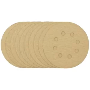 Image of Draper Gold Sanding Discs with Hook & Loop, 125mm, 180 Grit (Pack of 10)