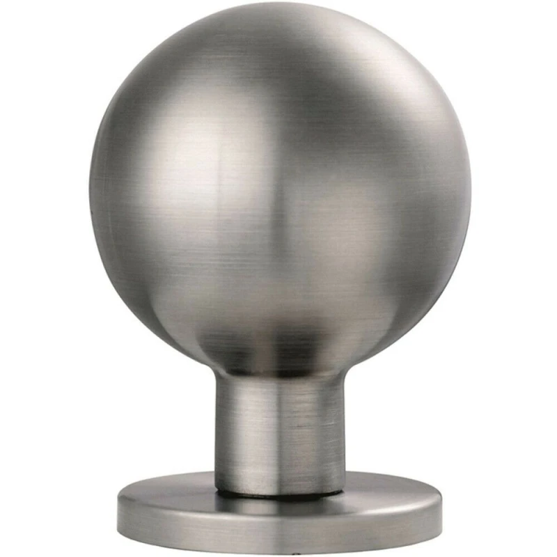Image of Loops PAIR Ball Mortice Door Knob 55mm Diameter Satin Stainless Steel Rose Metallics unisex