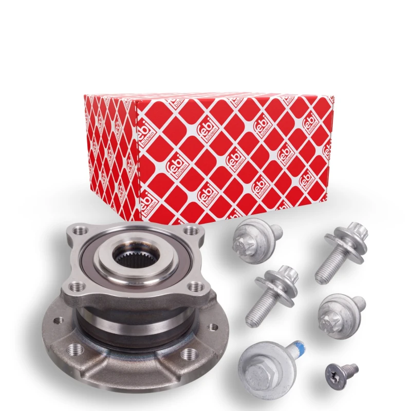 Image of FEBI BILSTEIN 102967 Wheel bearing kit Rear Axle Right, with wheel hub Wheel Bearing Kit (654)