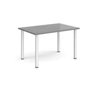 image of Rectangular silver radial leg meeting table 1200mm x 800mm - onyx grey