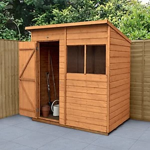 Image of Forest Garden 6 x 4ft Shiplap Pent Dip Treated Shed with Assembly