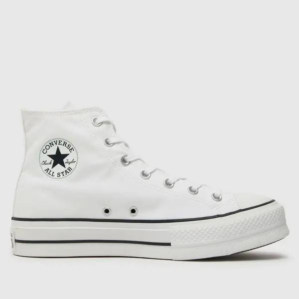 image of Converse White/Black/White Chuck Taylor All Star Lift Platform White Female 8 197933UK