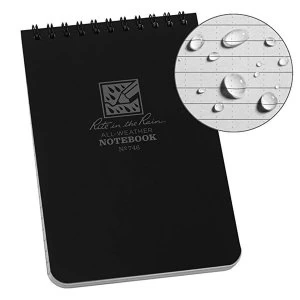 Rite In The Rain Universal Notebook Top Spiral Bound 4 x 6" Black