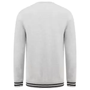 Image of Front Row Unisex Adults Striped Cuff Sweatshirt (L) (Heather Grey/Navy)
