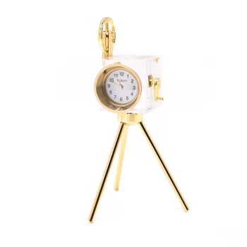 Image of WILLIAM WIDDOP Miniature Glass Clock - Camera on Tripod