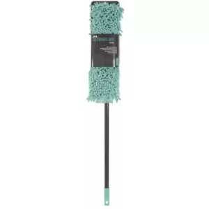 Image of JVL Super-Absorbent Chenille Extendable Flat Floor Mop, Turquoise