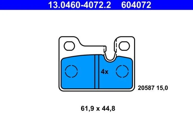 Image of Brake pad set ATE 13.0460-4072.2