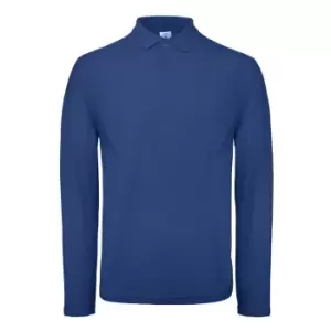 Image of B&C ID.001 Mens Long Sleeve Polo (Pack Of 2) (4XL) (Regal Blue)
