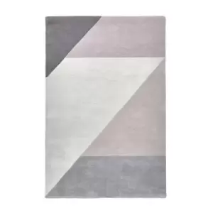 image of Abstract Pattern Pure Wool rug - Grey/pastel