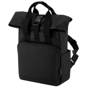 Image of Bagbase Unisex Adult Mini Recycled Twin Handle Backpack (One Size) (Black)
