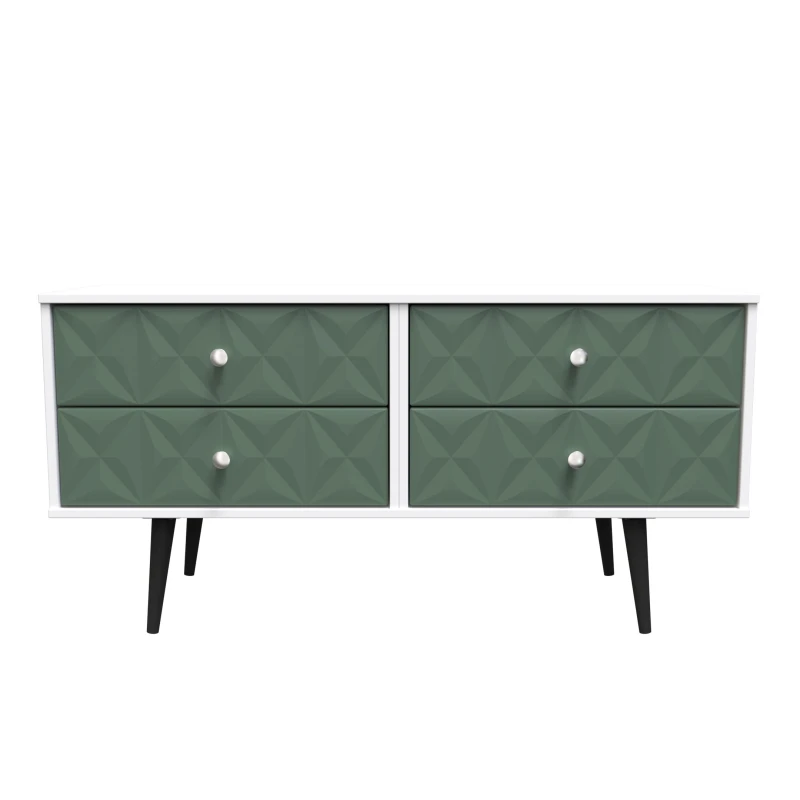 Image of Toledo 4 Drawer Bed Box In Labrador Green & White (Ready Assembled)